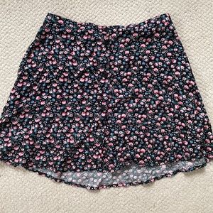 H&M Floral Button Down Mini Skirt